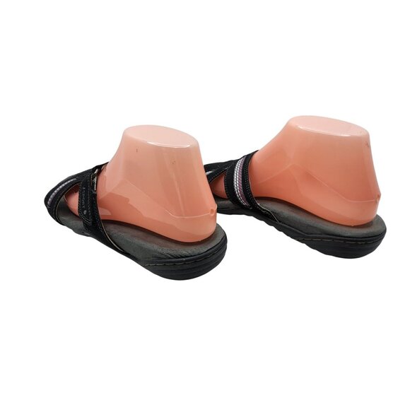 Jambu JSport Womens Claudia Black Leather Hook and Loop Adjustable Sandals - Picture 6 of 7